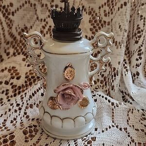 Lovely Vintage Floral Lantern/Vase